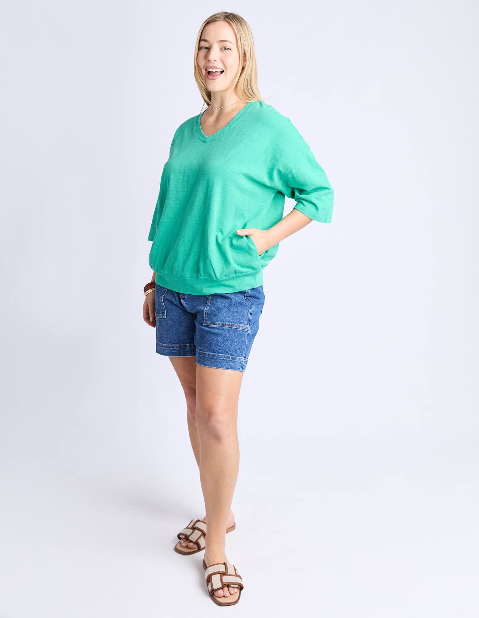 Elm - Mazie Vee Sweat - Gumdrop Green - NEW COLOUR!