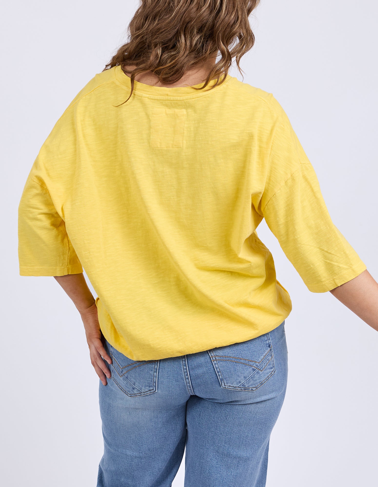 Elm - Mazie Vee Neck Sweat - Lemon