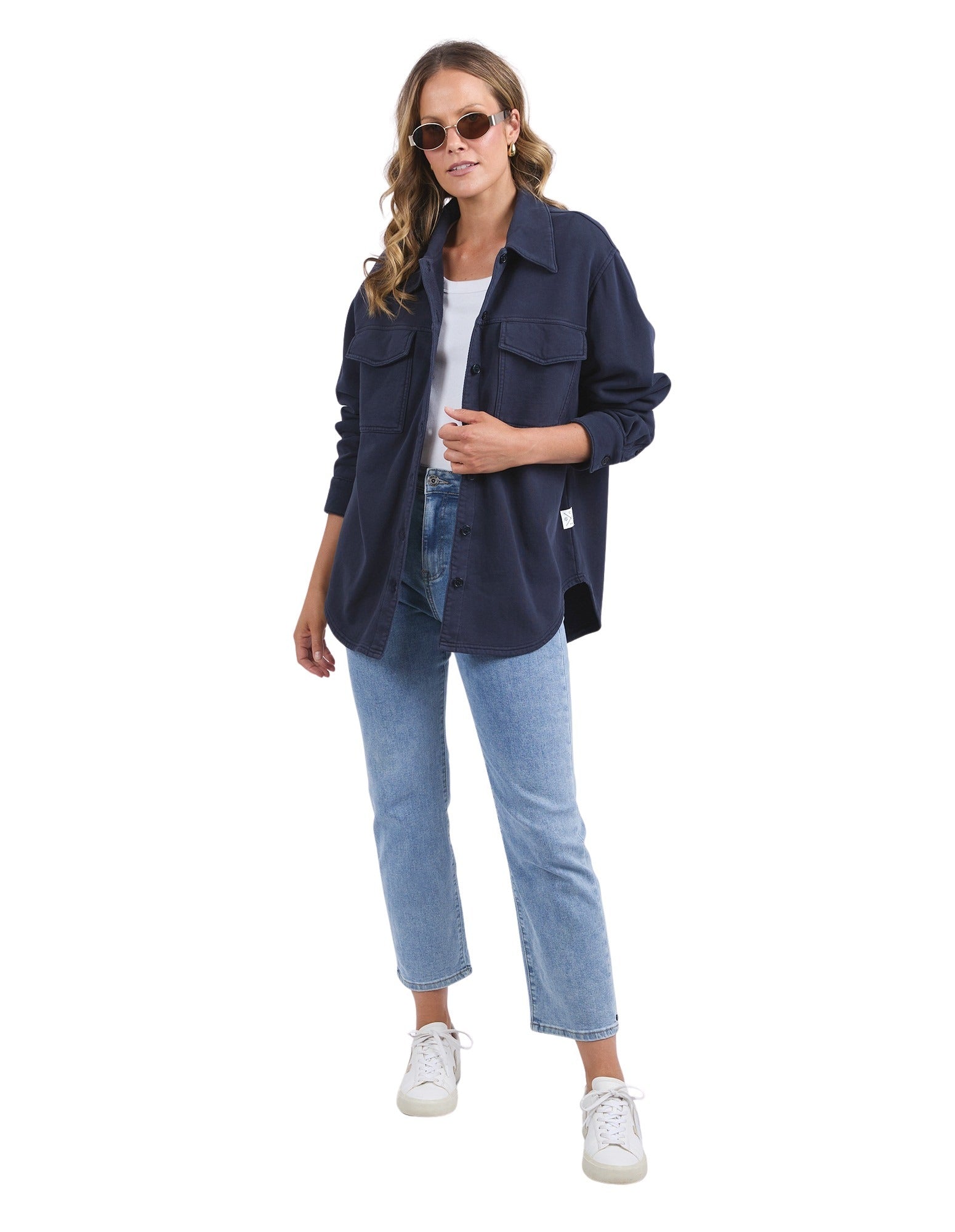 Elm - Poppy Fleece Shacket - Navy