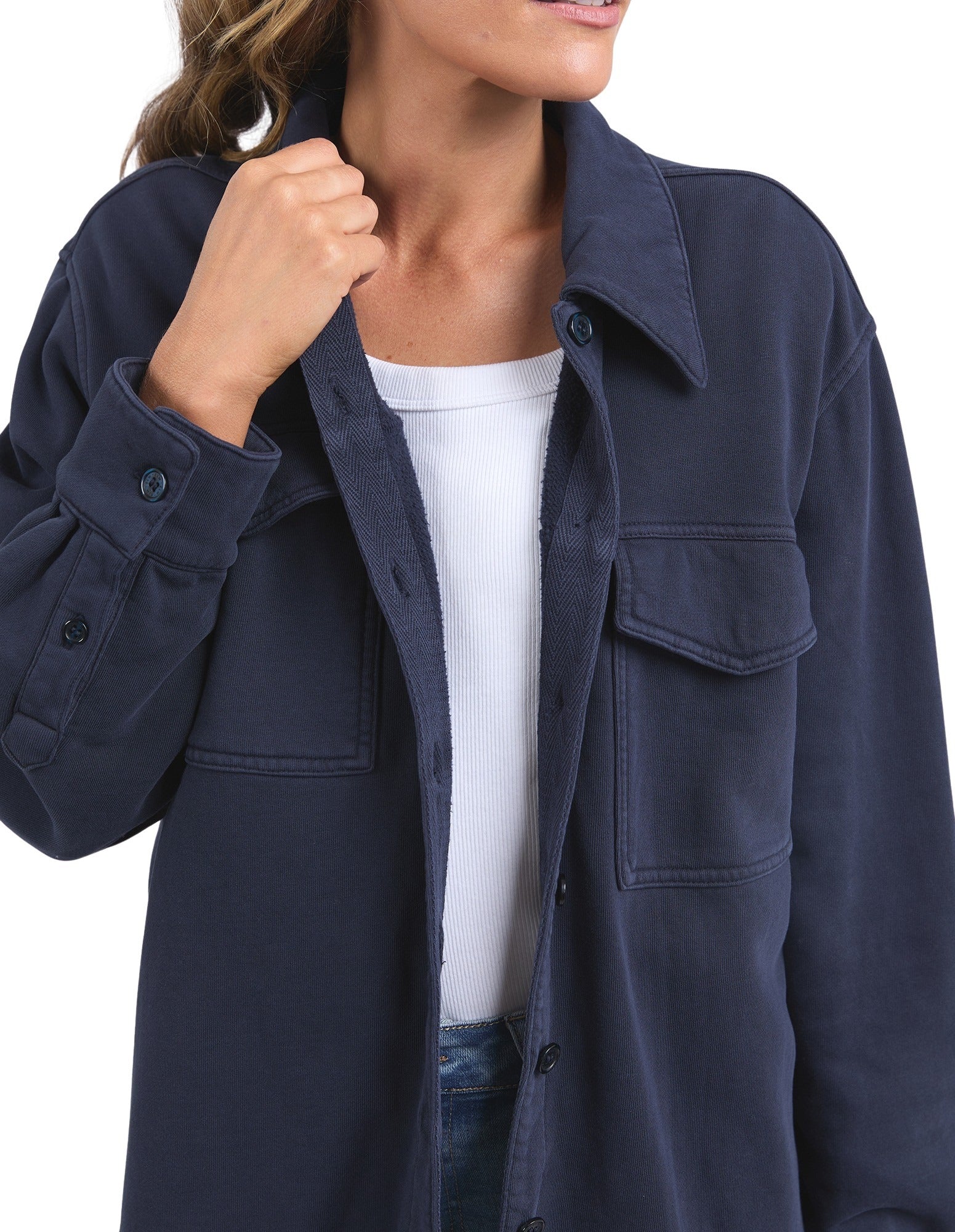 Elm - Poppy Fleece Shacket - Navy