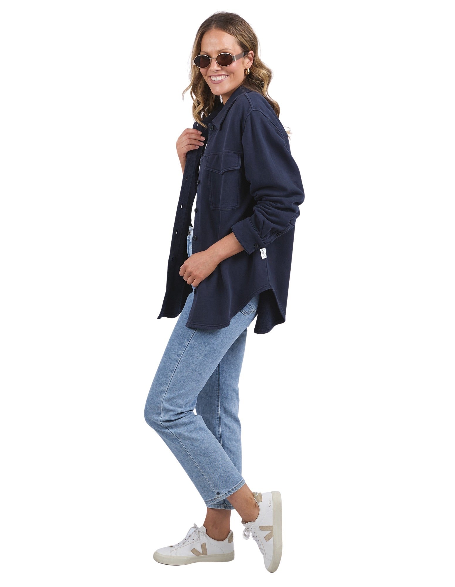 Elm - Poppy Fleece Shacket - Navy