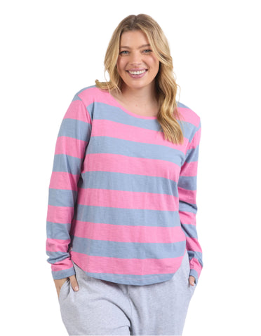 Spritz Long Sleeve Tee Geranium Steel Blue