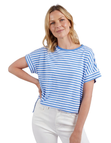 Elm - Yarra Short Sleeve Stripe Tee - Cerulean Blue