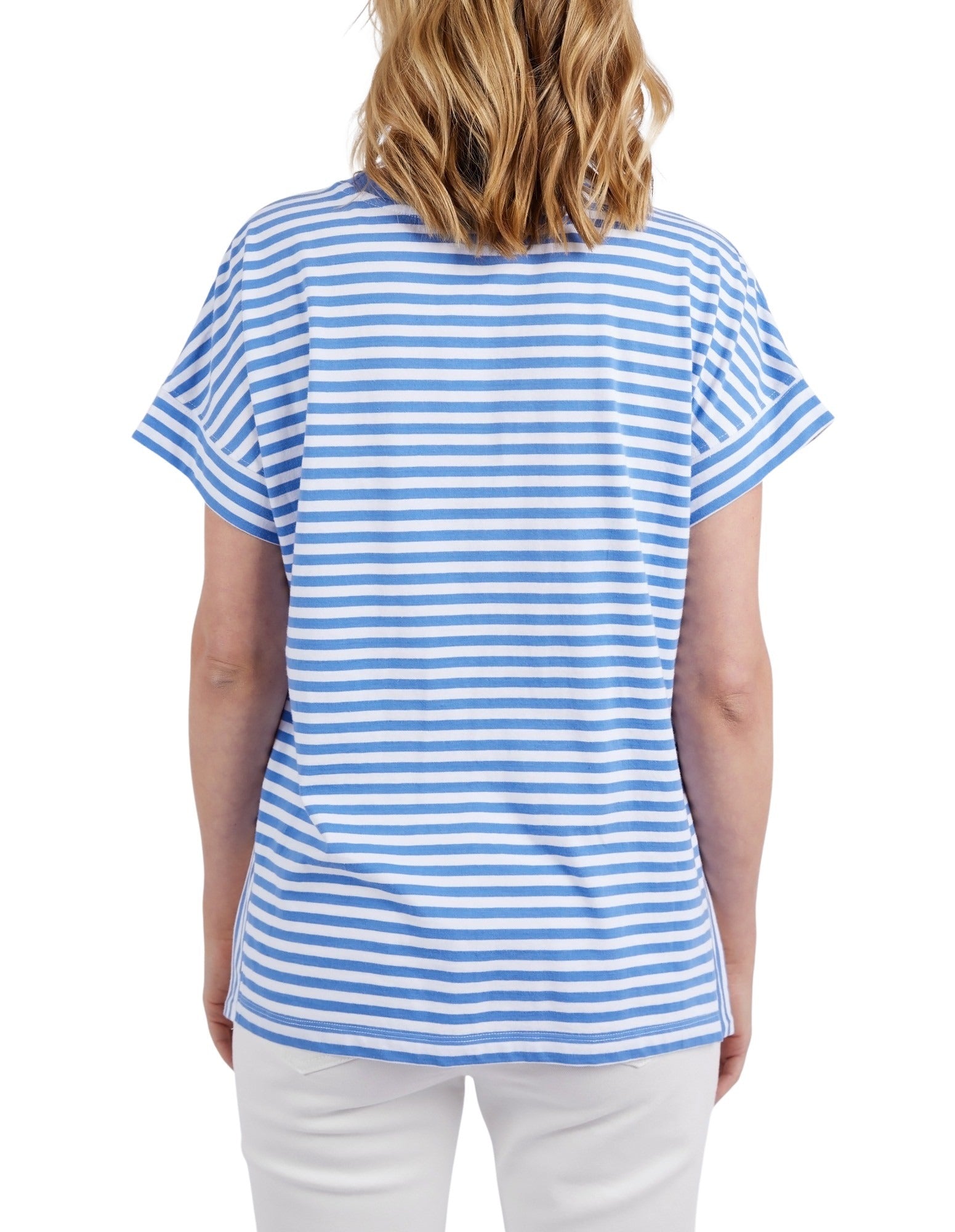 Elm - Yarra Short Sleeve Stripe Tee - Cerulean Blue