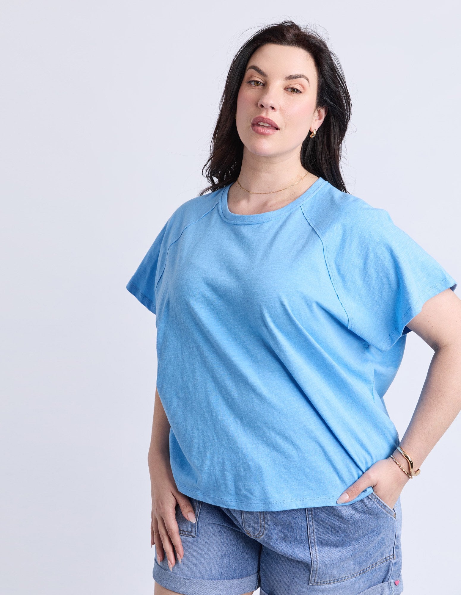 Elm - Shelby Short Sleeve Tee - Azure Blue