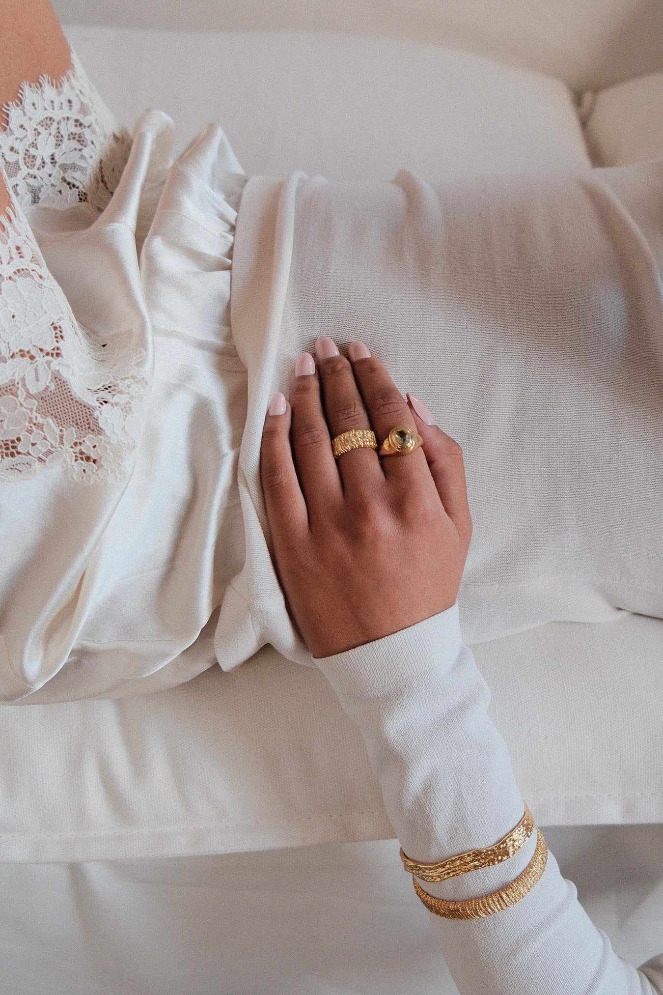 Zafino Alex Ring - Gold with Green Amethyst