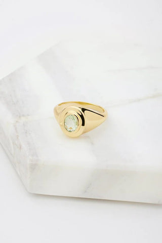 Zafino Alex Ring - Gold with Green Amethyst