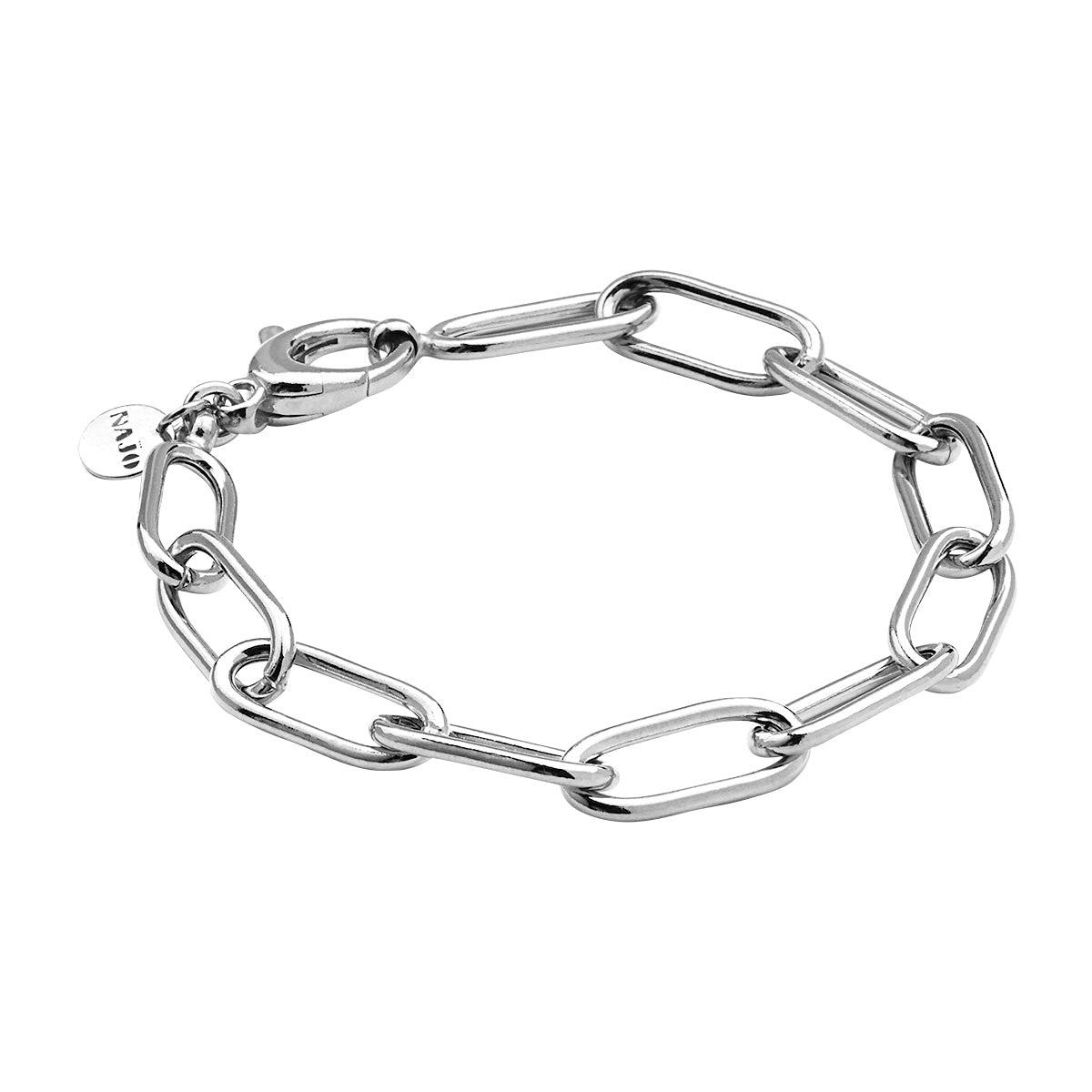 Najo B7039 Vista Large Link Bracelet Silver