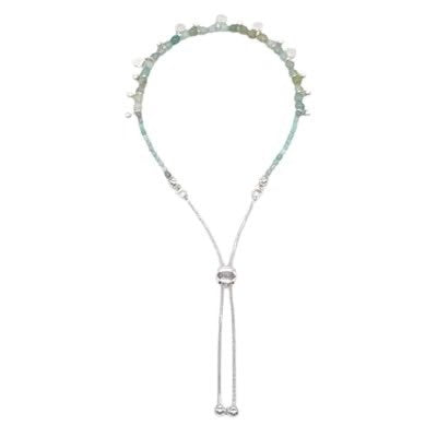 Fabienne - Semi Precious Beads with Metal Disc Slider Bracelet