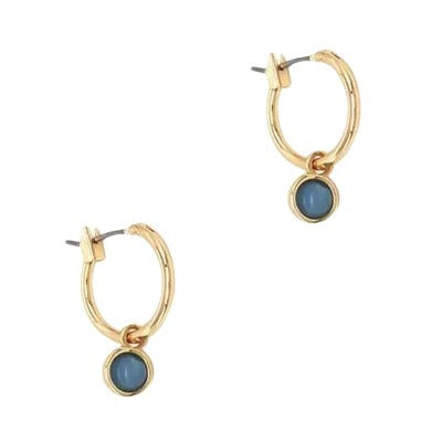 Fabienne Bead Drop Huggie Earring Light Blue – Portal 108