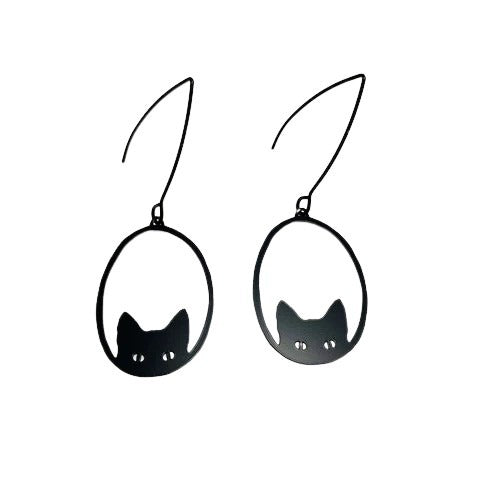 Denz Mini Black Cat Earrings