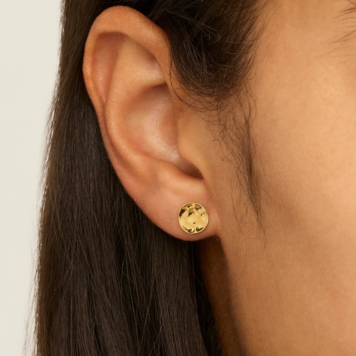 Najo E5569 Double Beat Stud Earrings Gold