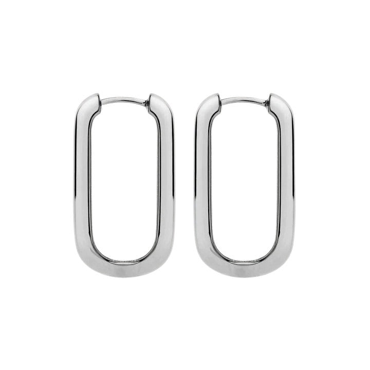 Najo E6941 Elemental Hoop Silver Earrings
