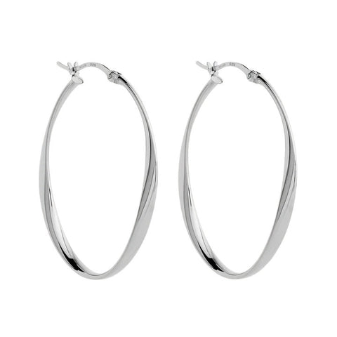 Najo E6952 Cinta Large Silver Earrings