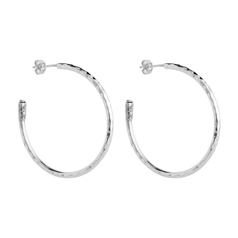 Najo E6994 Moonglow Hoop Earrings Silver