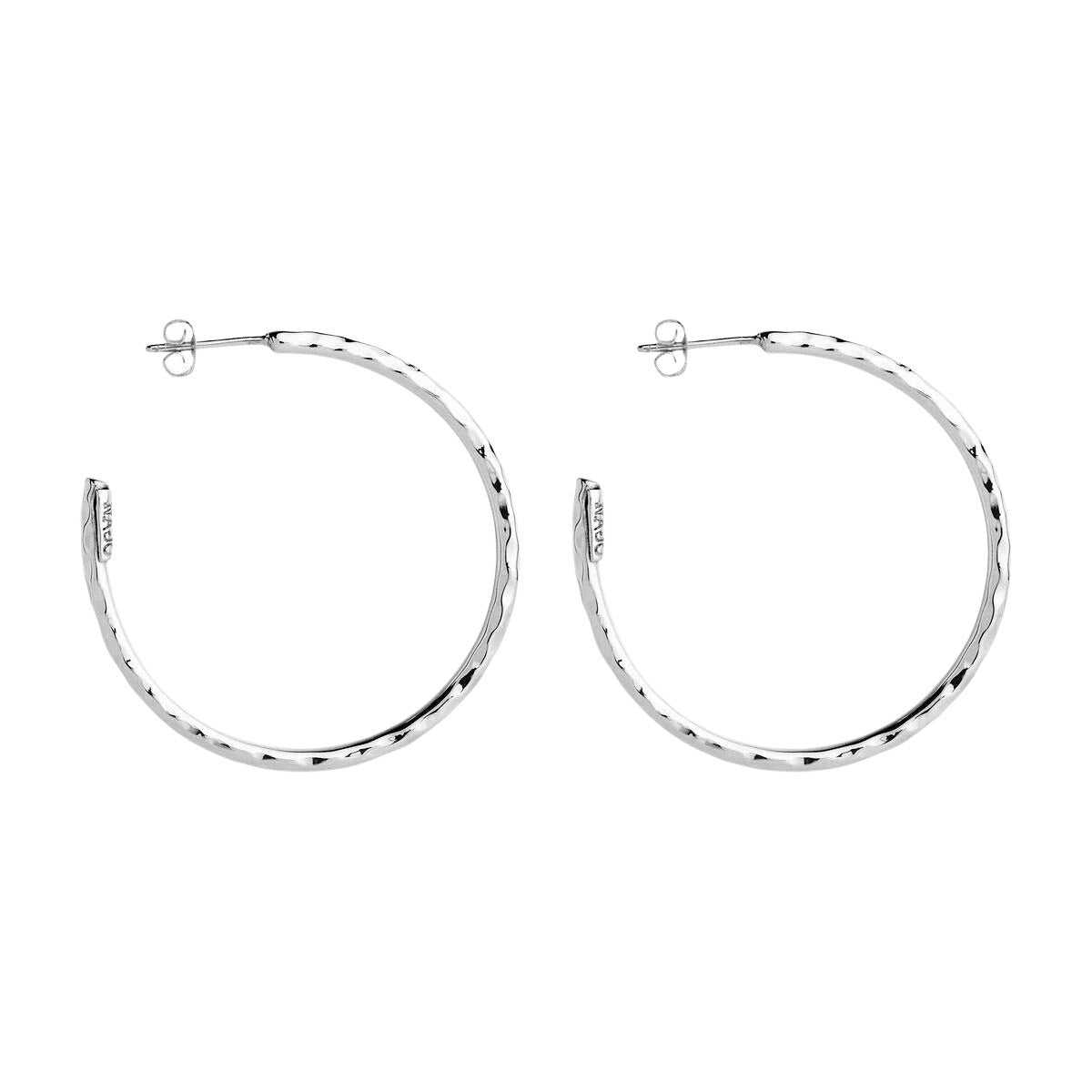 Najo E6994 Moonglow Hoop Earrings Silver