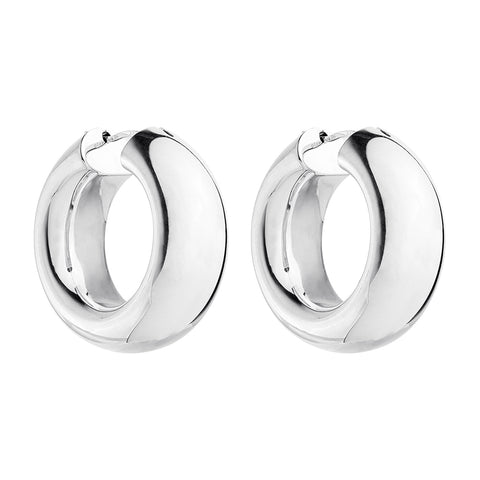 Najo E7070 Panorama Silver Hoop Earrings