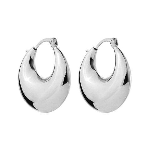 Najo E7078 Billow Silver Hoop Earrings