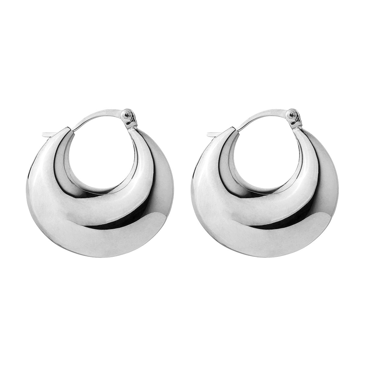 Najo E7078 Billow Silver Hoop Earrings