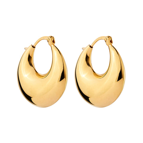 Najo E7098 Billow Gold Hoop Earrings