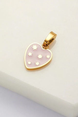 Zafino Heart & Star Charm - Gold/Pink