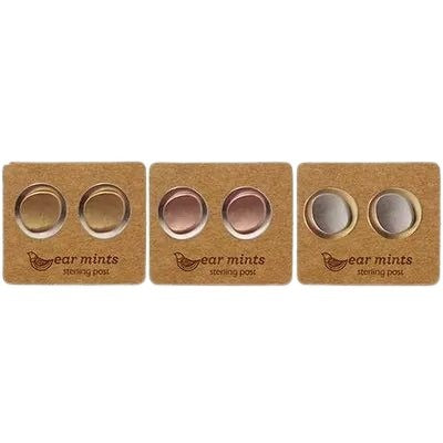 Ear Mints - Two Tone Irregular Disc Stud Earrings