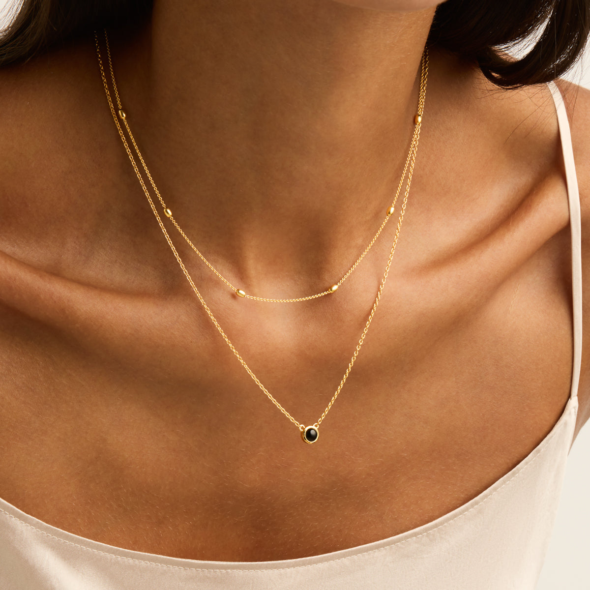 Najo N6539 Heavenly Onyx Necklace Gold