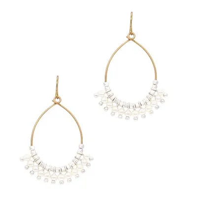 Fabienne Tribe Range - Two Tone Bead and Pearl Hook Earrings