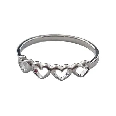 Fabienne Selina Sterling Range - Open Four Heart Ring