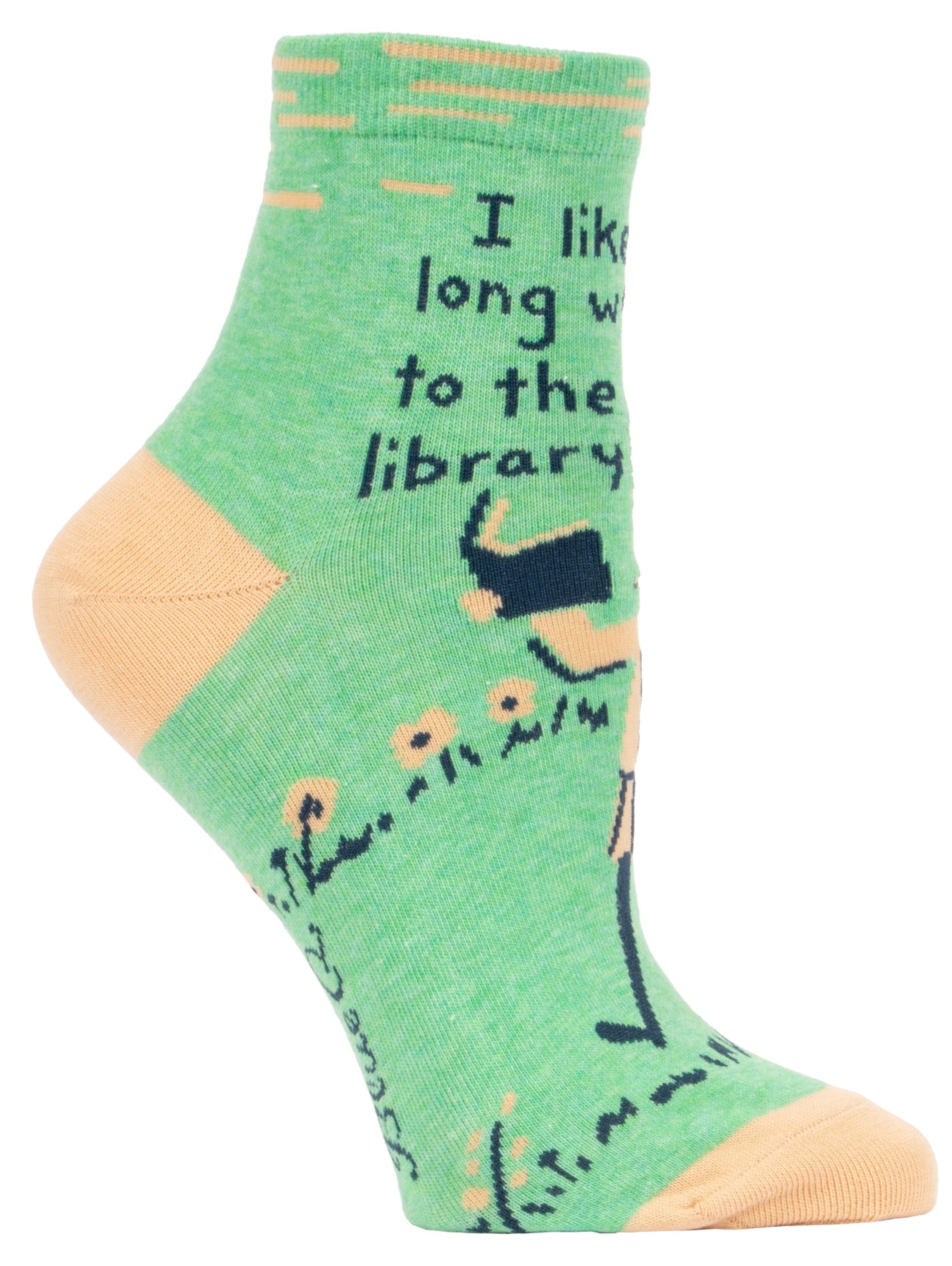 Blue Q - Ankle Socks - I like long walks... to the library