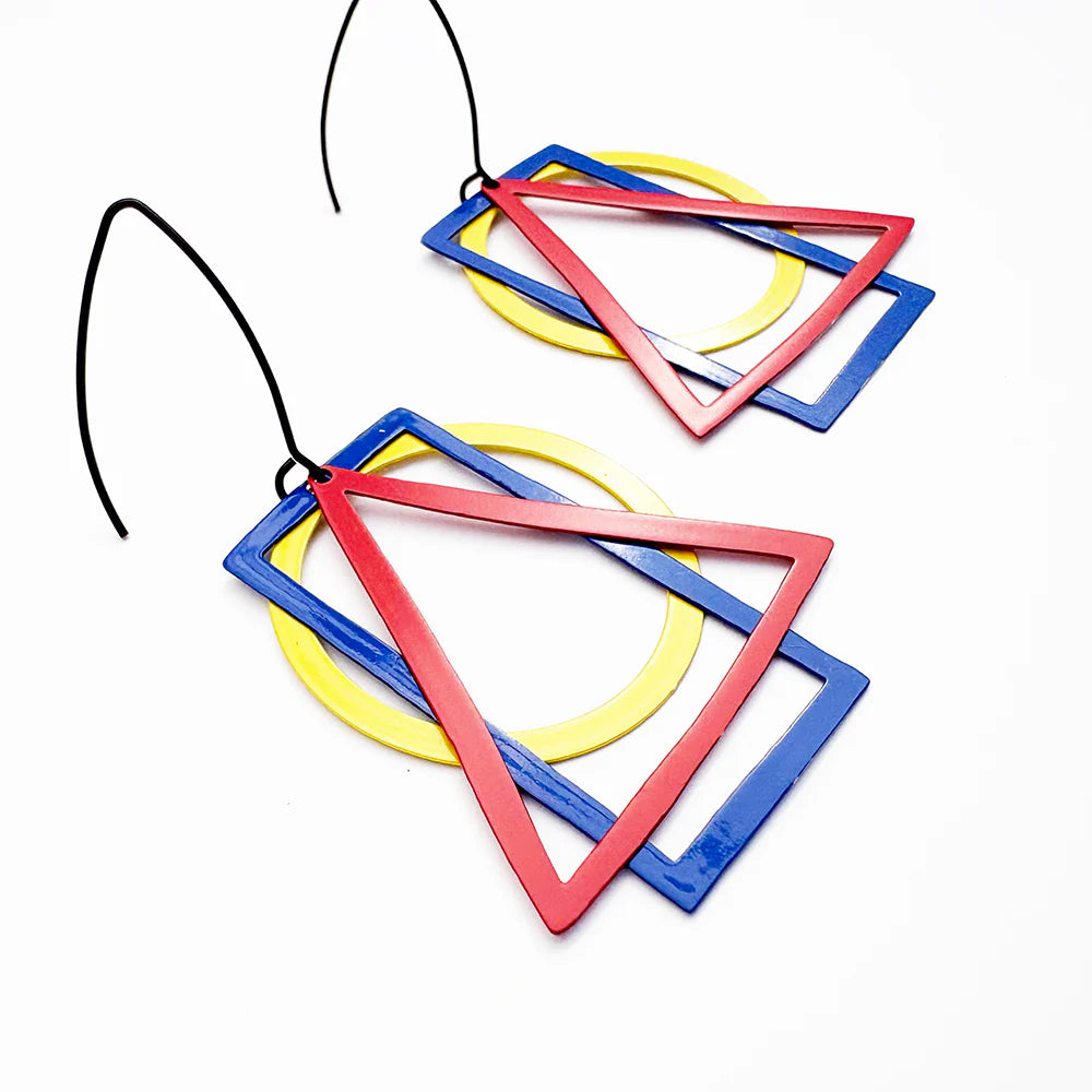 Denz & Co - Tri Basic Shape Earrings - Primaries