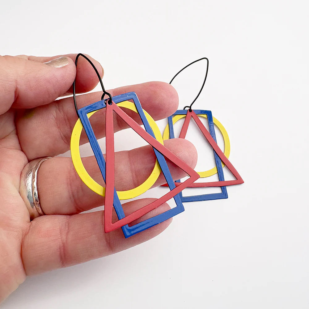 Denz & Co - Tri Basic Shape Earrings - Primaries