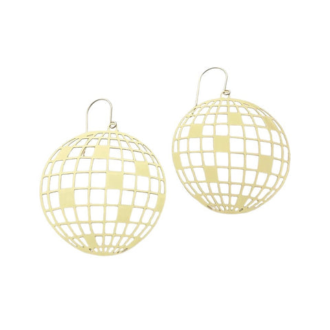 Denz & Co - Disco Ball Earrings - Gold