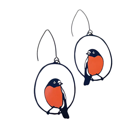 Denz Midi Flame Robin Earring Black/Red