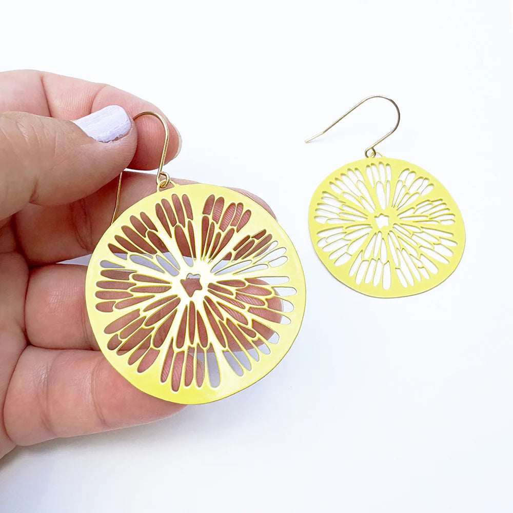 Denz & Co - Citrus Slice Earrings - Lemon