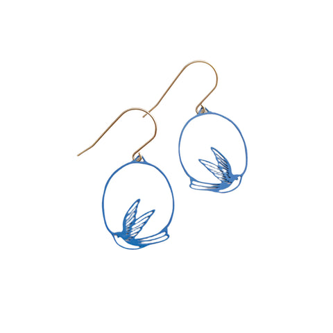 Denz Mini Swallow Earring Blue