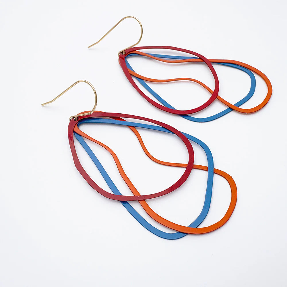 Denz & Co - Tri Shape Dangle Earrings - Brights