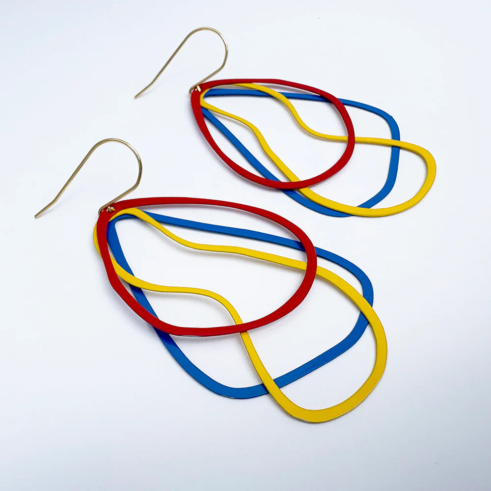 Denz & Co - Tri Shape Dangle Earrings - Primarys