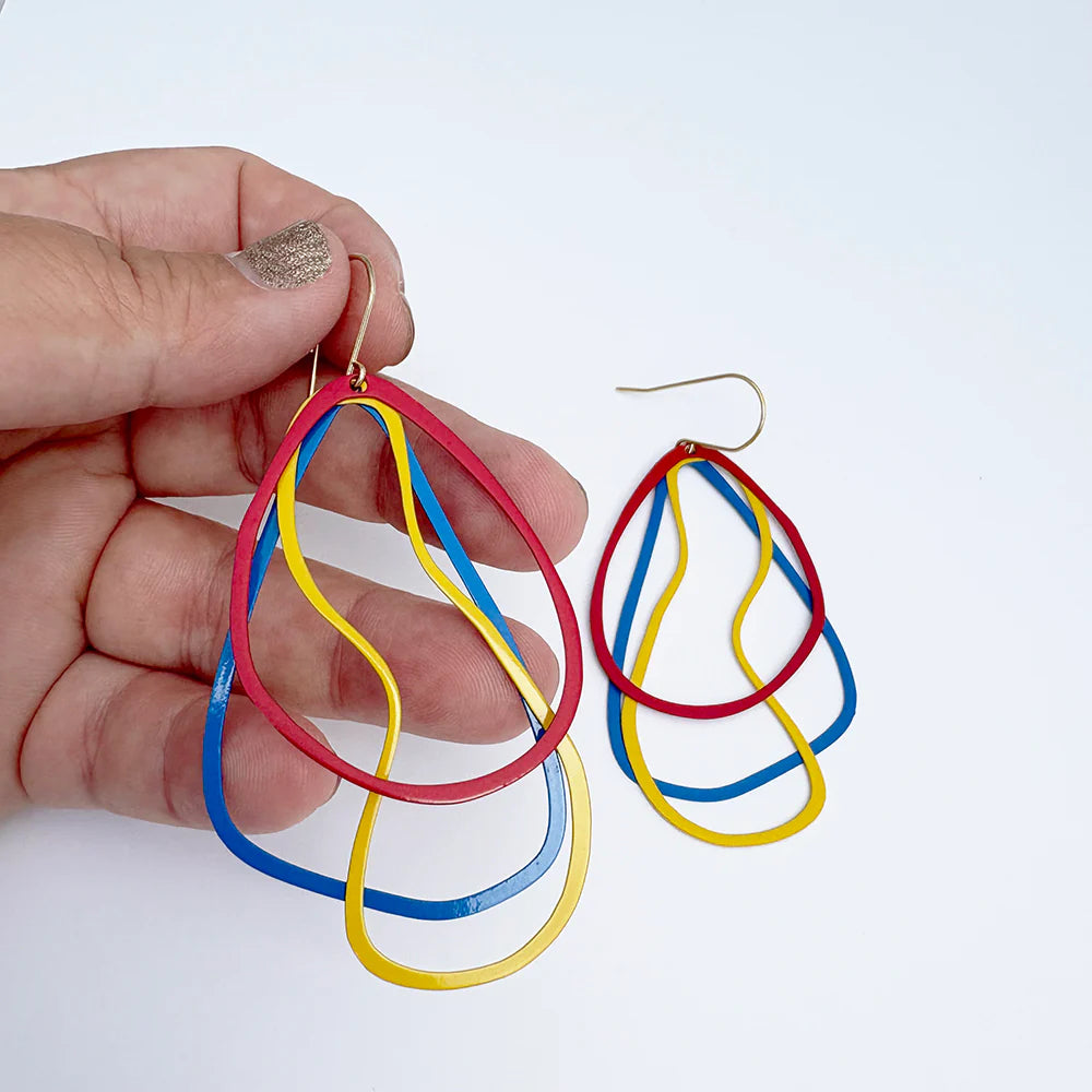 Denz & Co - Tri Shape Dangle Earrings - Primarys