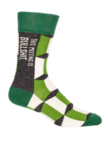 Blue Q - Men's Socks - This Meeting Is Bullshit
