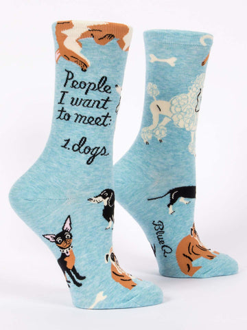 Blue Q - Crew Socks - People I Want to Meet: Dogs