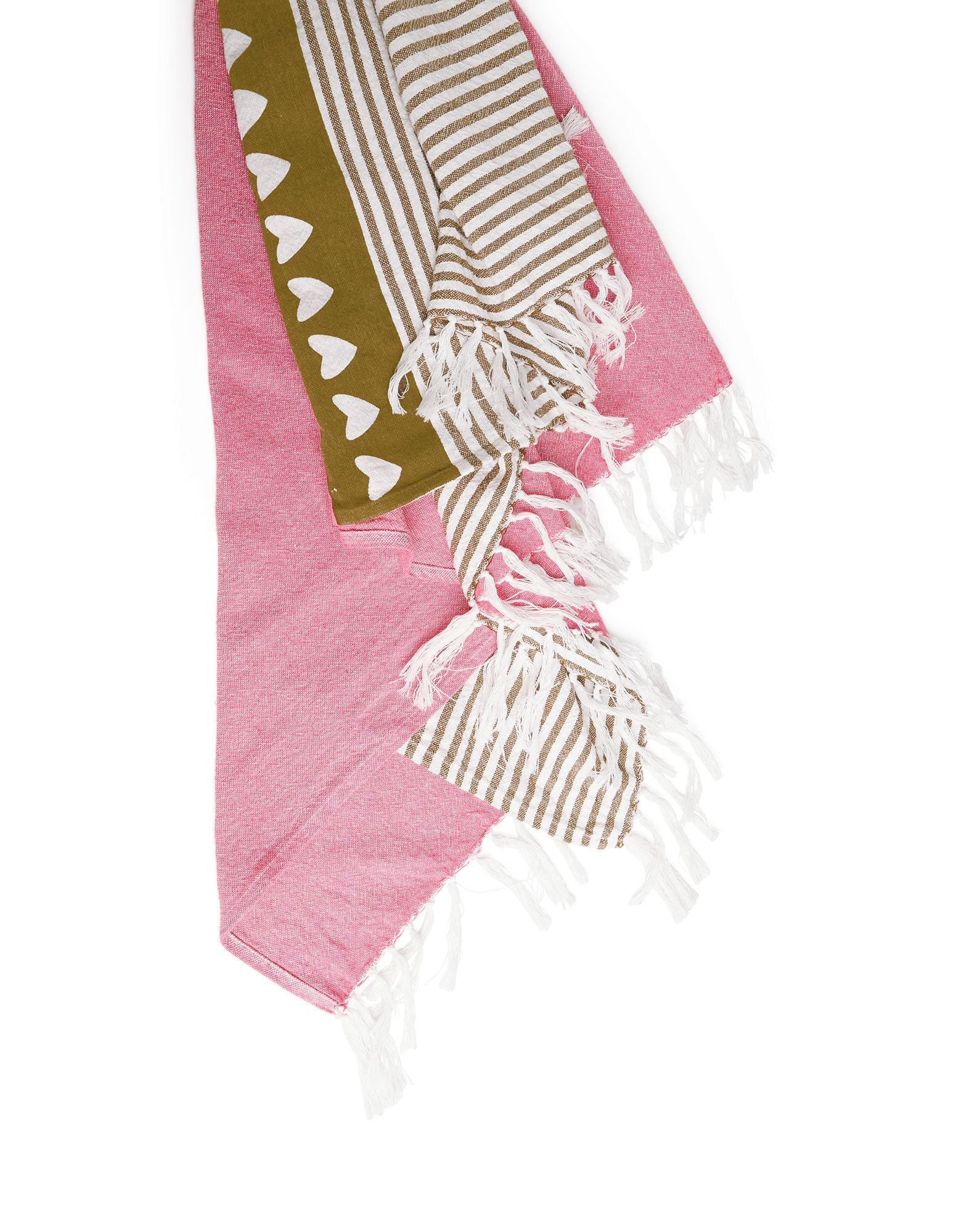 Elm - Turkish Towel - Pink / Mustard Stripe