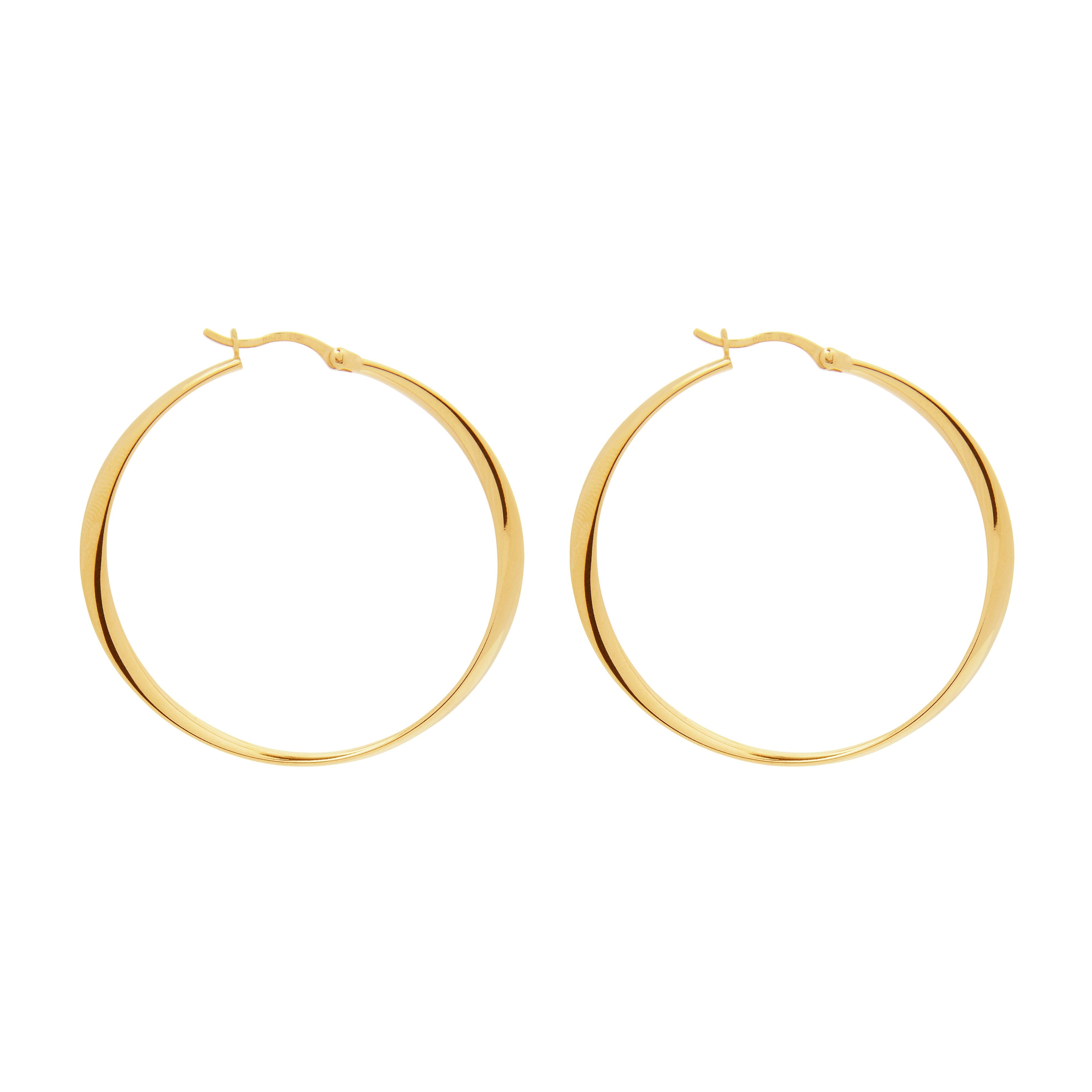 Najo E6610 Vespa Hoop Yellow Gold Earrings