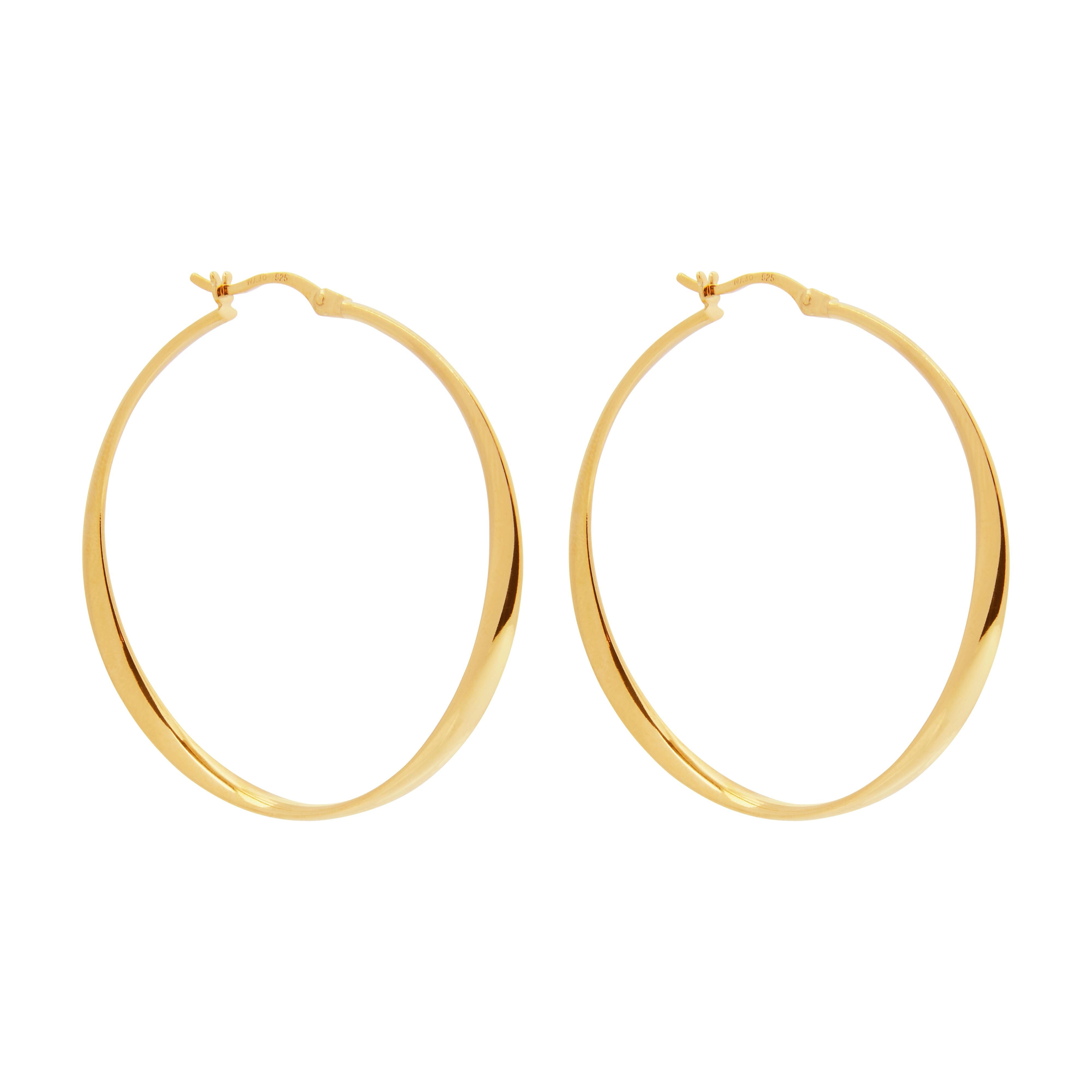 Najo E6610 Vespa Hoop Yellow Gold Earrings