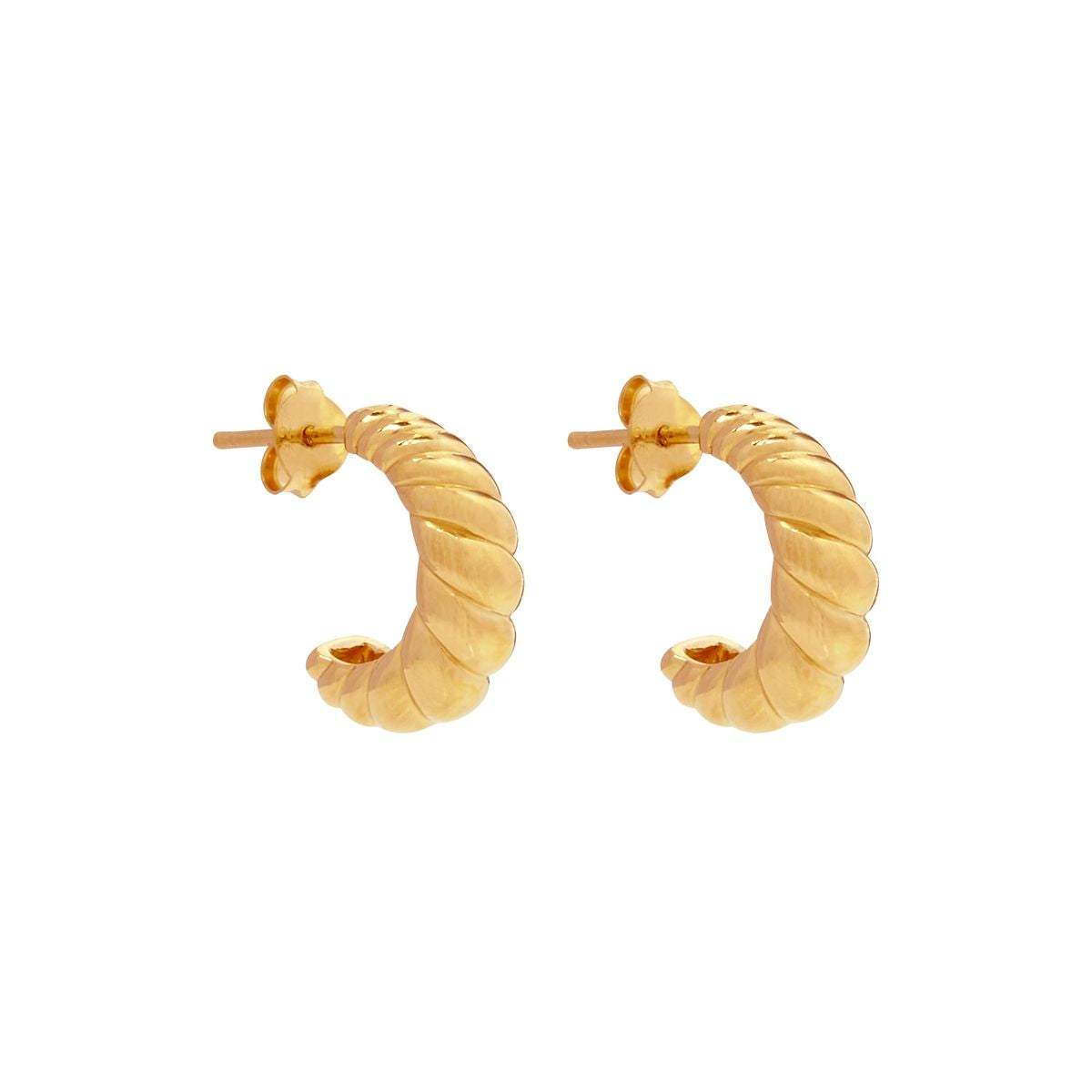 Najo E6622 Cafe Stud Earrings Yellow Gold