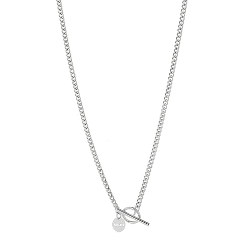 Najo N6758 Curb T-Bar Silver Necklace