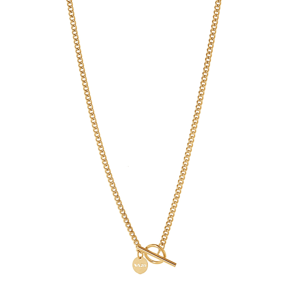 Najo N6759 Curb T-Bar Gold Necklace