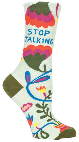 Blue Q - Crew Socks - Stop Talking