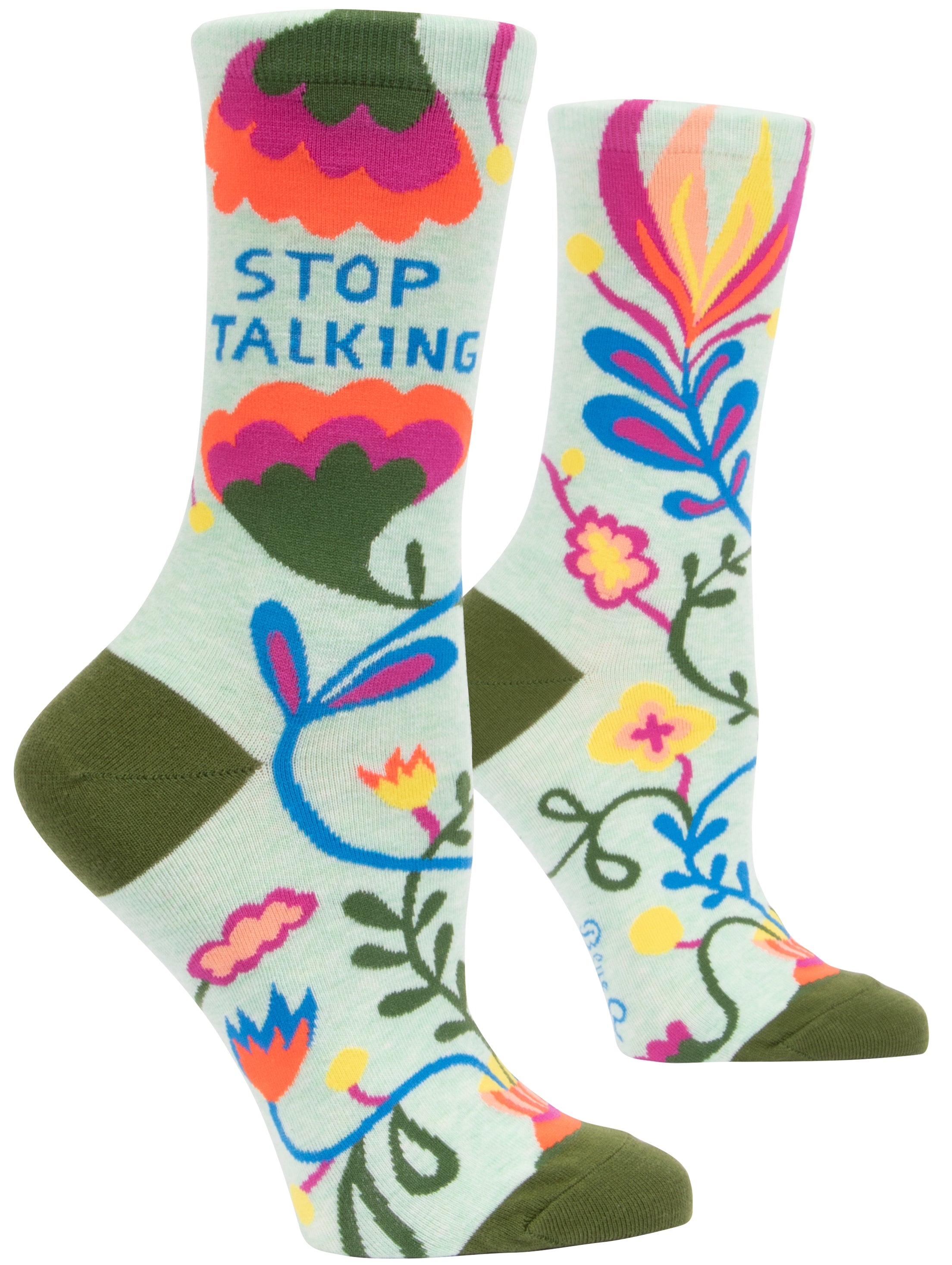 Blue Q - Crew Socks - Stop Talking