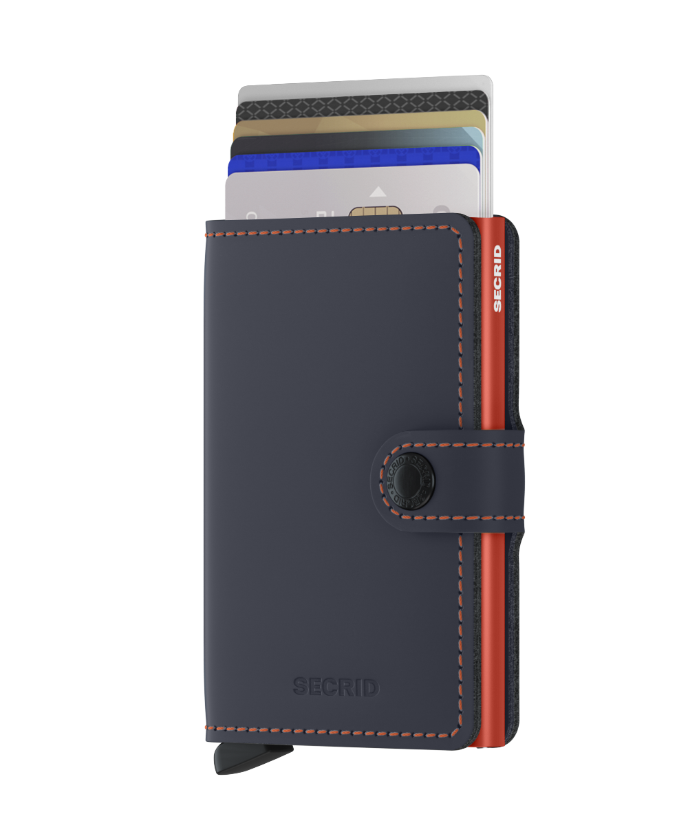 Secrid - Mini Wallet - Matte Night Blue & Orange